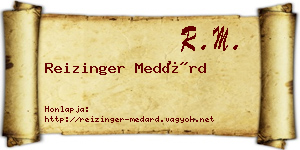 Reizinger Medárd névjegykártya